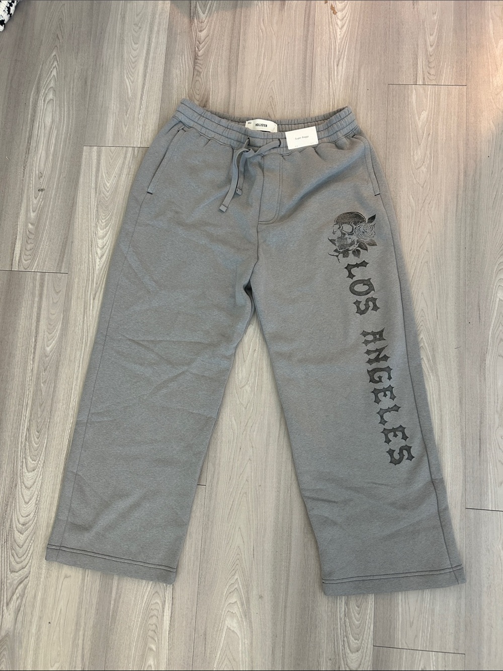 Hollister Light Gray Super Baggy Sweatpants